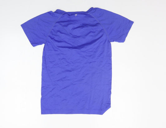 Womens UK Size 10 WORKOUT Blue Basic T-Shirt