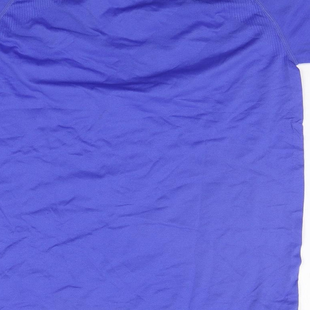 Womens UK Size 10 WORKOUT Blue Basic T-Shirt