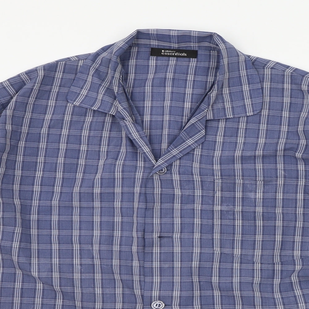 Allders Mens Blue Check   Button-Up Size L