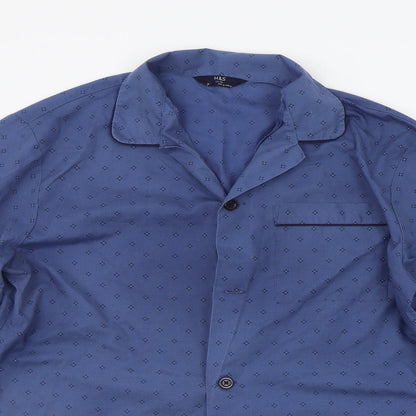 Mens UK Size M Marks and Spencer Blue  Button-Up Long Sleeve Casual Shirt