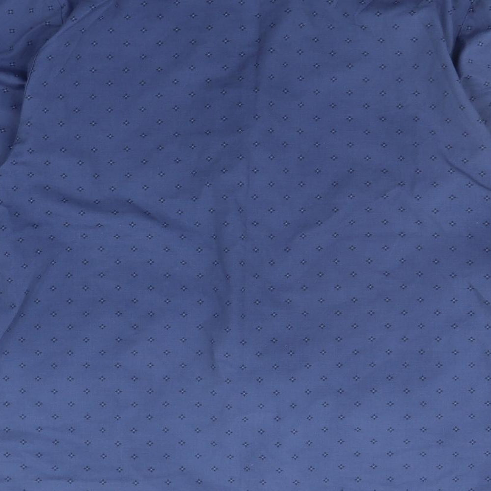 Mens UK Size M Marks and Spencer Blue  Button-Up Long Sleeve Casual Shirt