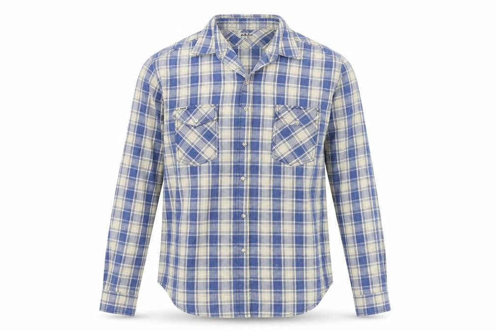 Mens UK Size 14 Moto Menswear Blue  Button-Up Long Sleeve Casual Shirt