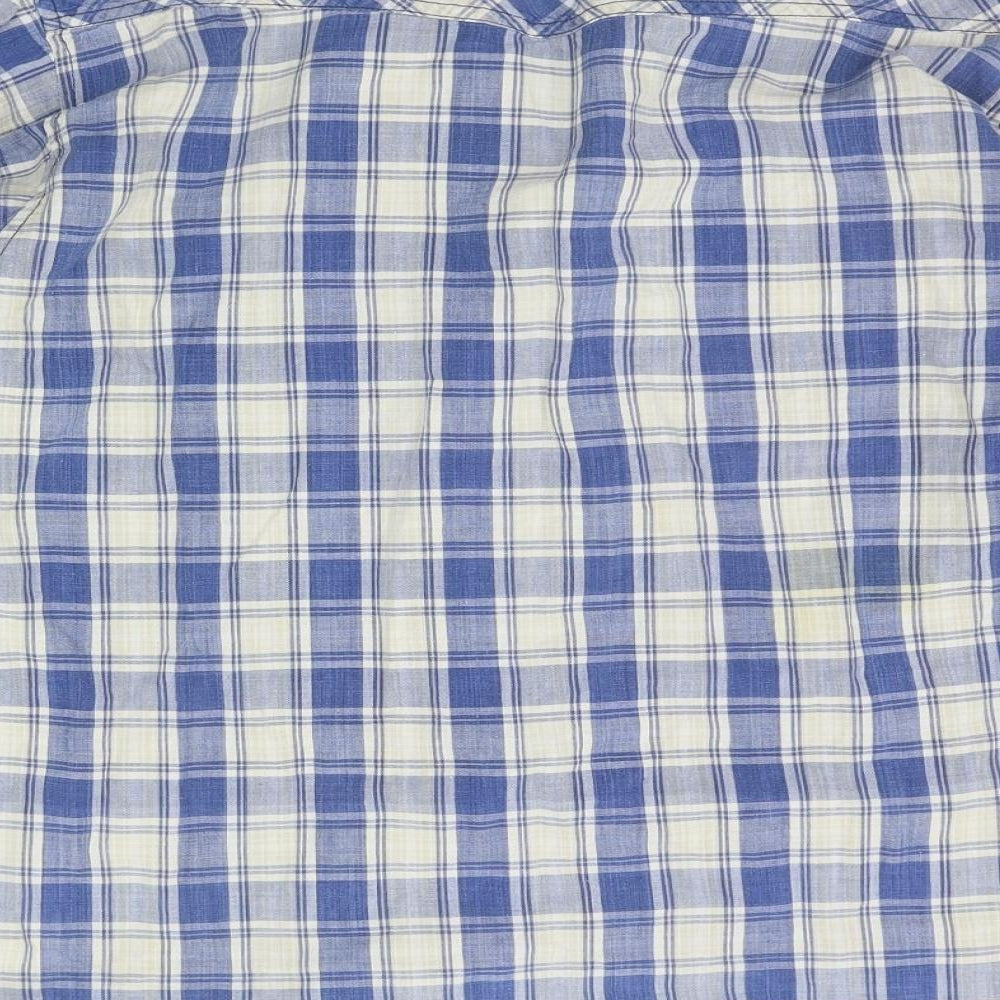 Mens UK Size 14 Moto Menswear Blue  Button-Up Long Sleeve Casual Shirt