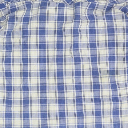 Mens UK Size 14 Moto Menswear Blue  Button-Up Long Sleeve Casual Shirt