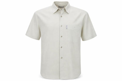 Outdoors scene Mens Grey Striped   Button-Up Size L