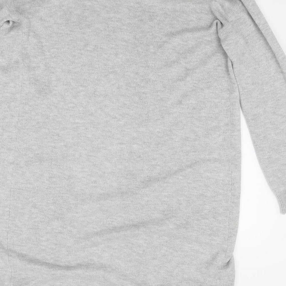Womens UK Size L H&M Grey Full Zip Jumper