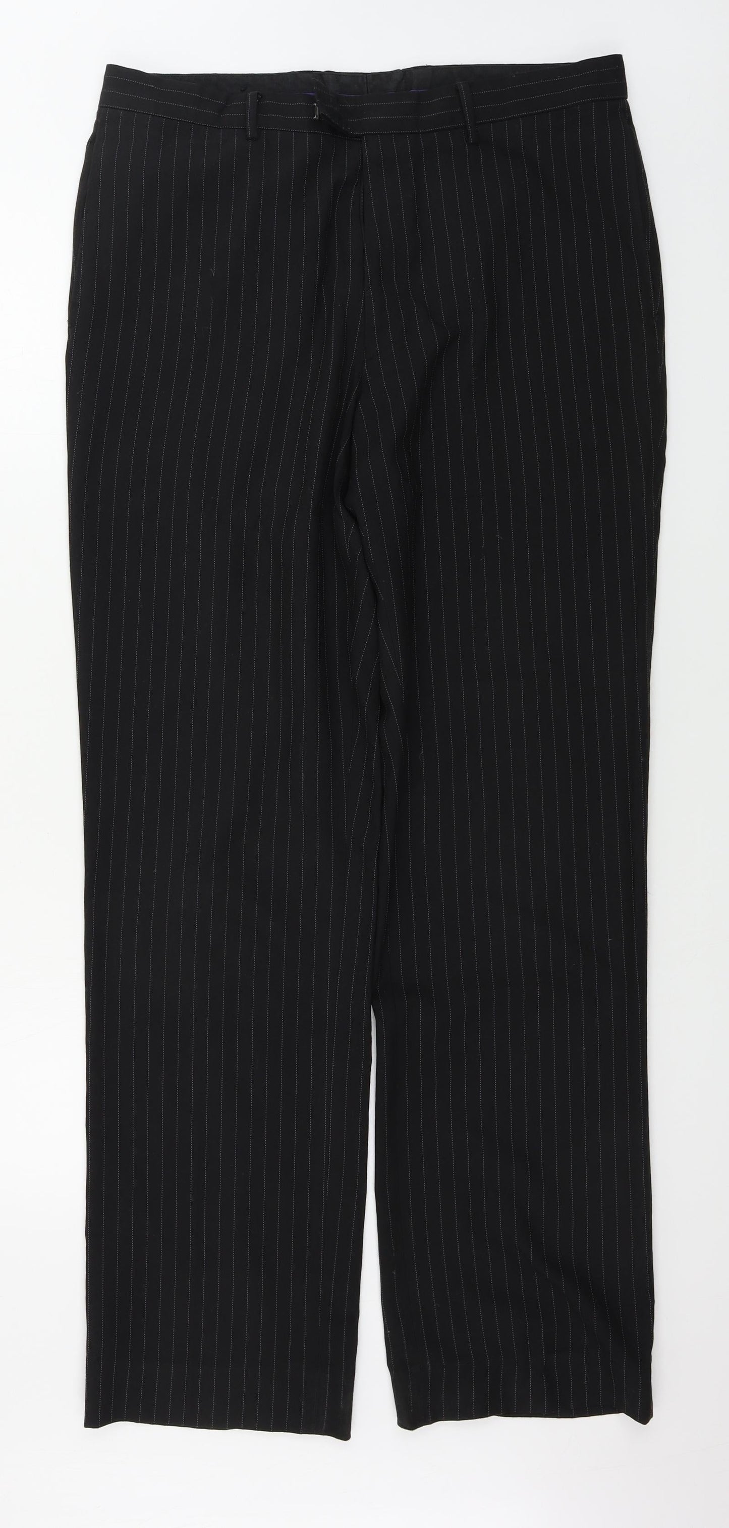 F&F  Mens Black Striped  Trousers  Size 34 in L33 in