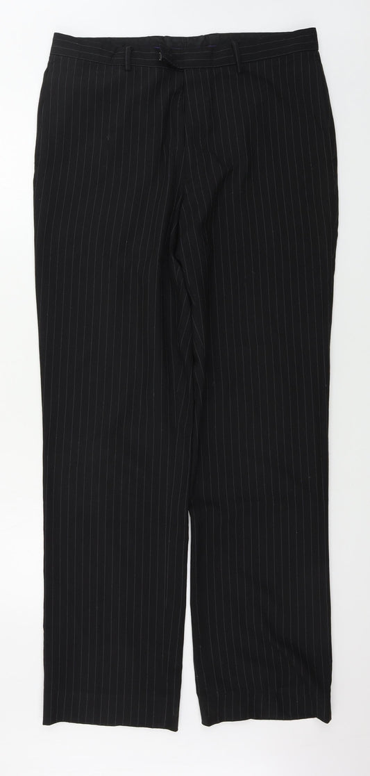 F&F  Mens Black Striped  Trousers  Size 34 in L33 in