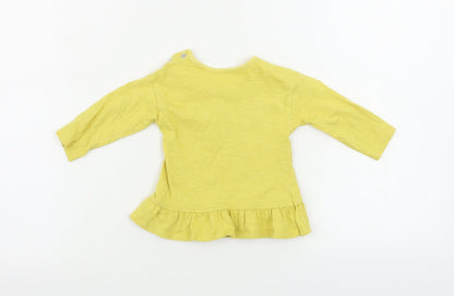 George  Girls Yellow   Basic T-Shirt Size 3-6 Months