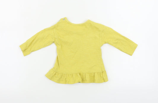 George  Girls Yellow   Basic T-Shirt Size 3-6 Months