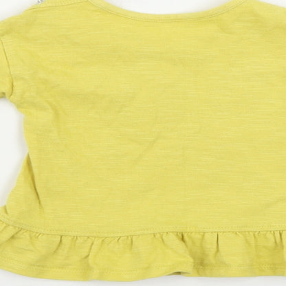 George  Girls Yellow   Basic T-Shirt Size 3-6 Months
