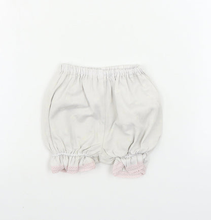 Preworn  Girls White Polka Dot  Cropped Trousers Size 3 Years