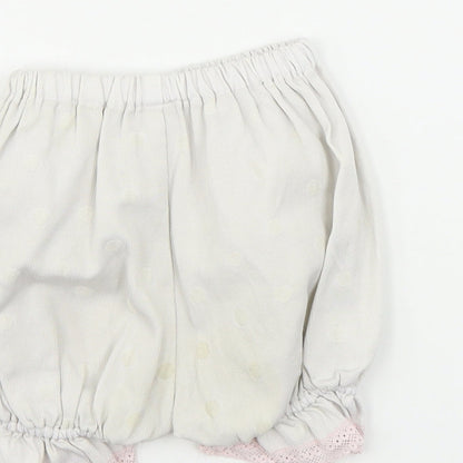 Preworn  Girls White Polka Dot  Cropped Trousers Size 3 Years