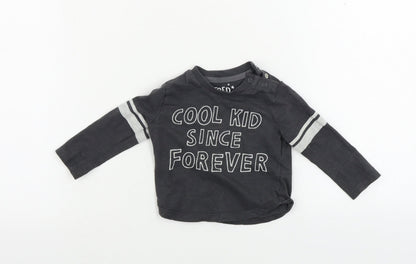F&F  Boys Grey   Basic T-Shirt Size 3-6 Months