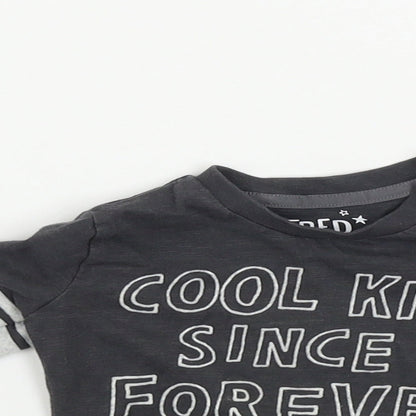 F&F  Boys Grey   Basic T-Shirt Size 3-6 Months