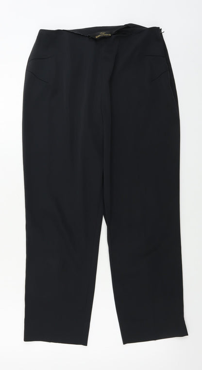 Womens UK Size 12 Marks and Spencer Regular Fit  Black Trousers