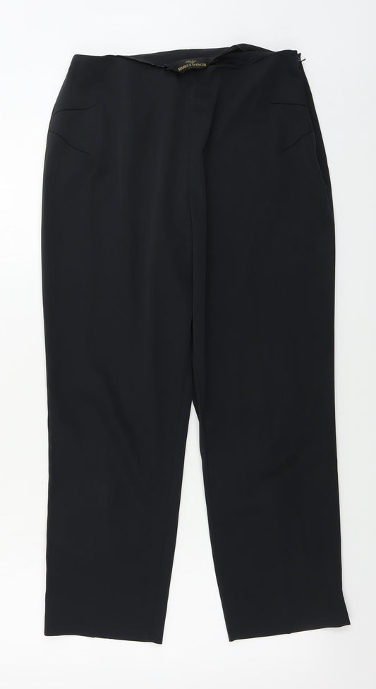 Womens UK Size 12 Marks and Spencer Regular Fit  Black Trousers