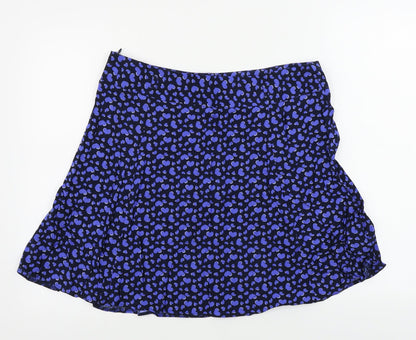 Papaya  Womens Blue Animal Print  A-Line Skirt Size 34 in