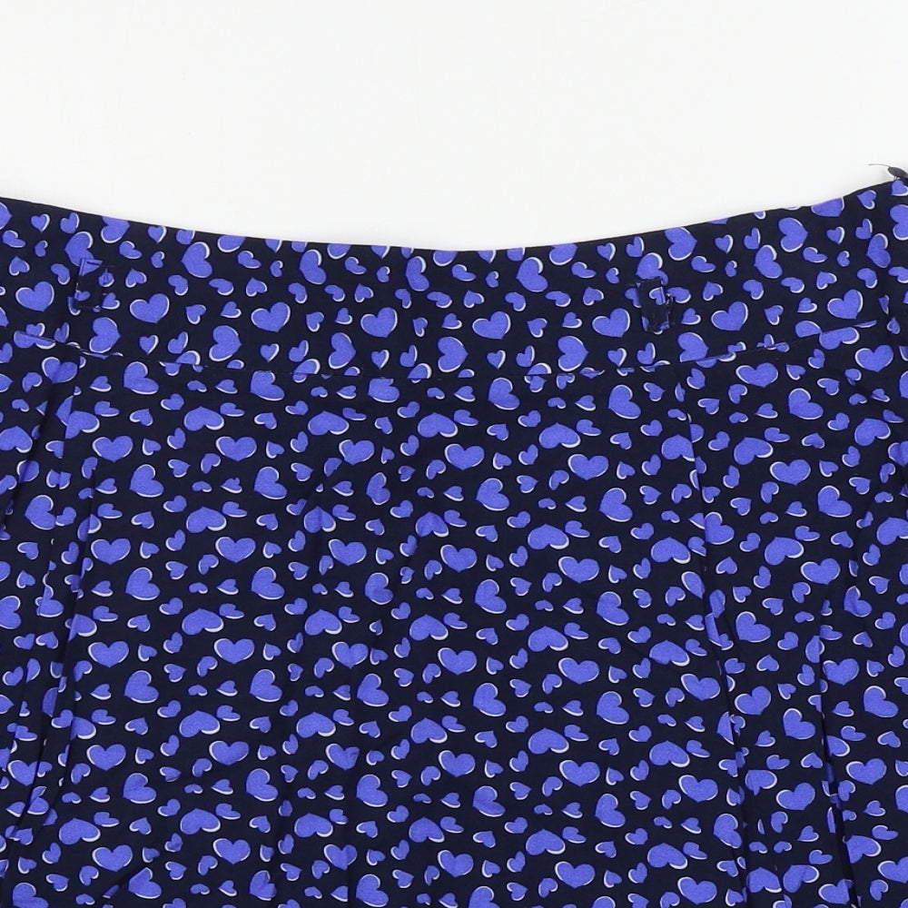 Papaya  Womens Blue Animal Print  A-Line Skirt Size 34 in