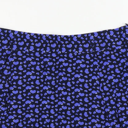 Papaya  Womens Blue Animal Print  A-Line Skirt Size 34 in