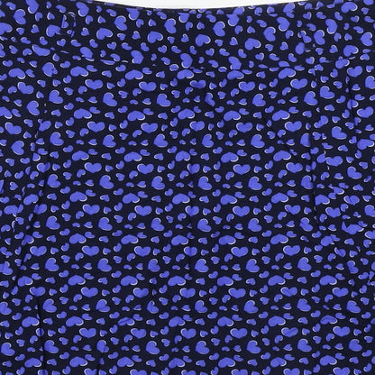 Papaya  Womens Blue Animal Print  A-Line Skirt Size 34 in