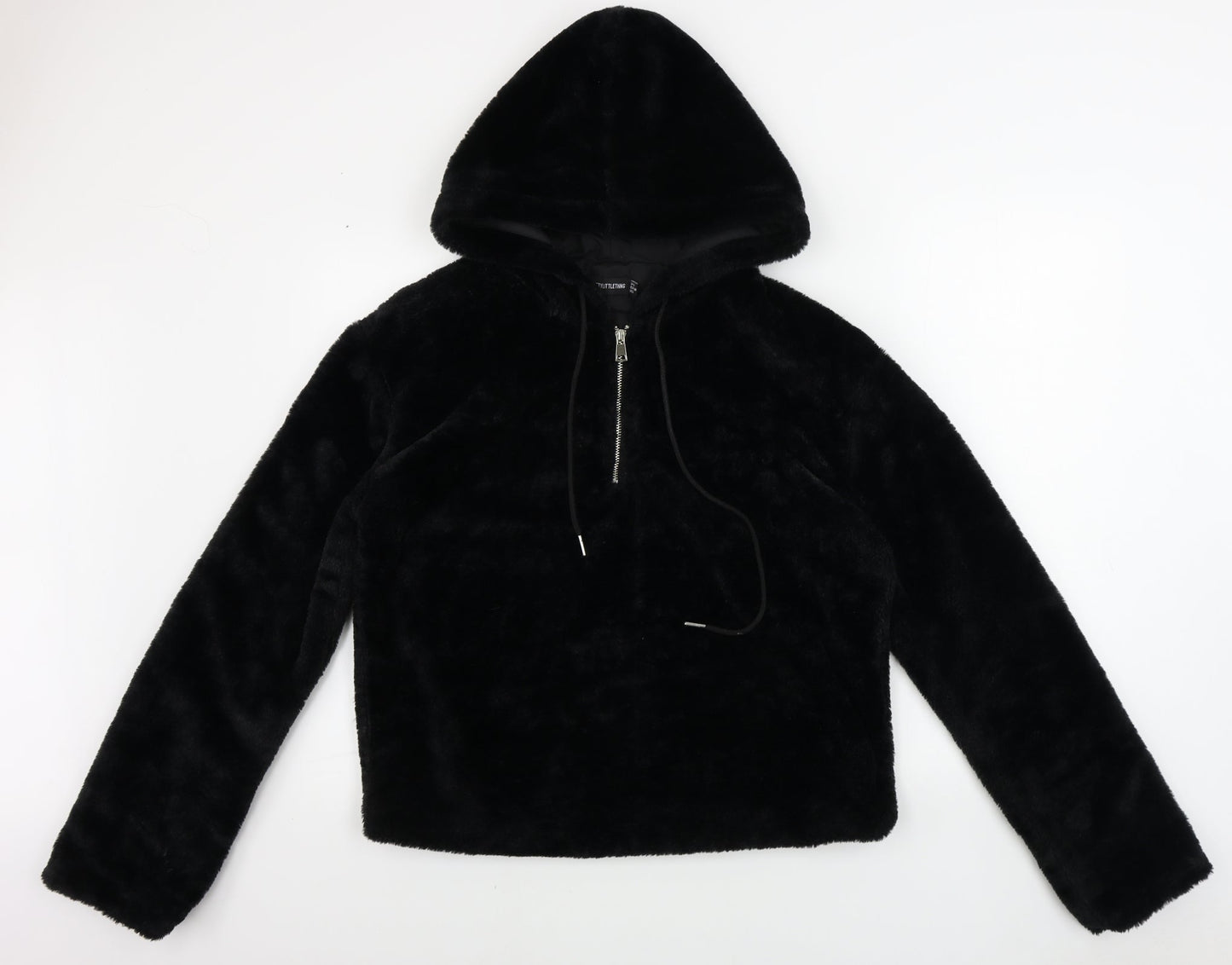 Womens UK Size 10 PRETTYLITTLETHING Black Henley Jumper