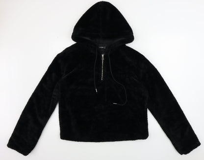 Womens UK Size 10 PRETTYLITTLETHING Black Henley Jumper