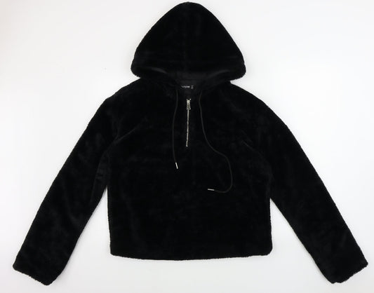 Womens UK Size 10 PRETTYLITTLETHING Black Henley Jumper