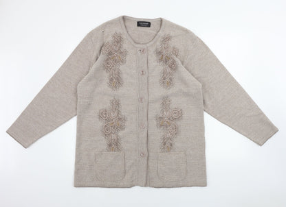 Womens UK Size XL paramour Beige Cardigan Jumper
