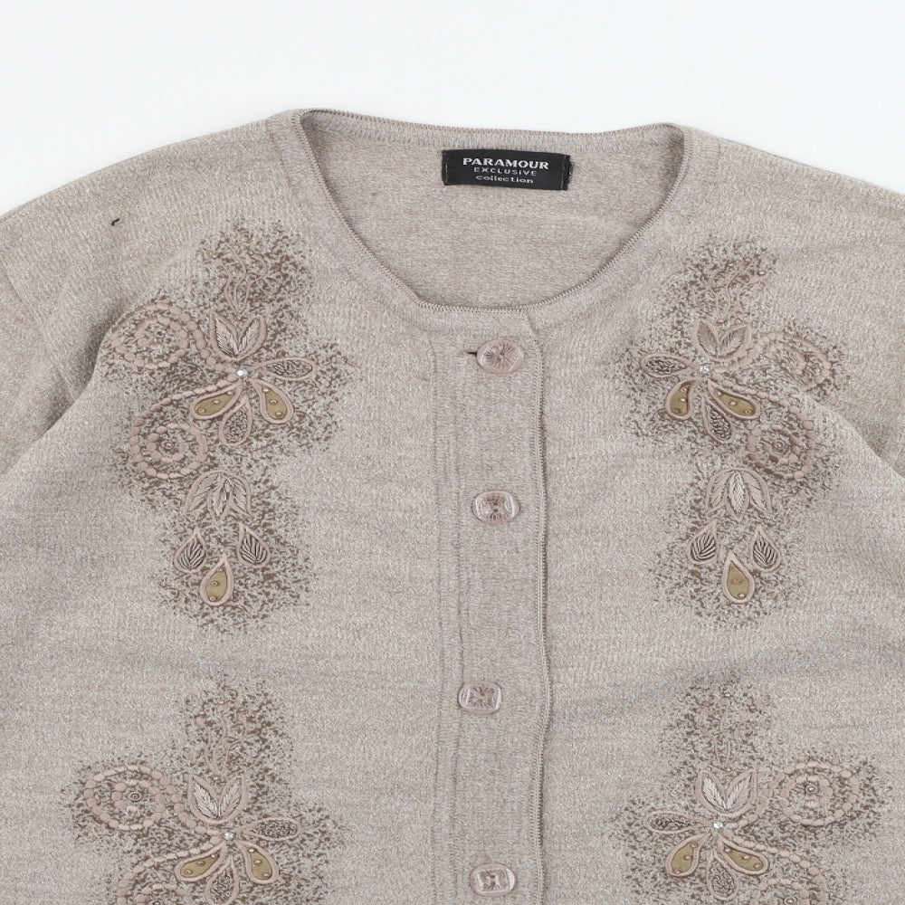Womens UK Size XL paramour Beige Cardigan Jumper