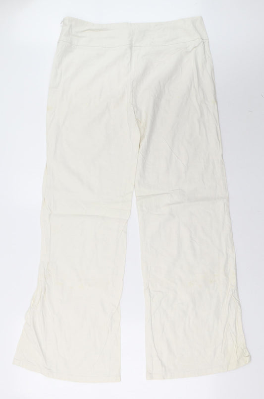 Womens UK Size XL villa Regular Fit  White Trousers