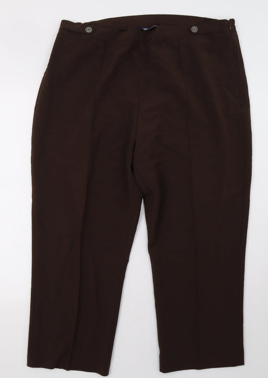 Womens UK Size 20 Sarah Hamilton Regular Fit  Brown Trousers