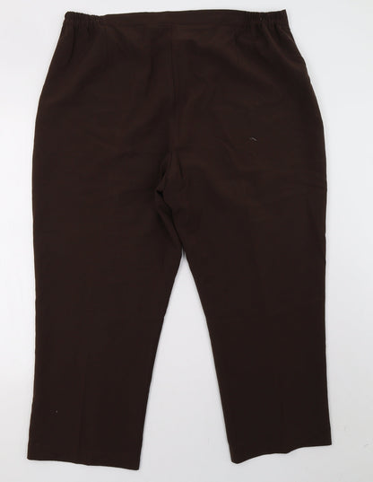Womens UK Size 20 Sarah Hamilton Regular Fit  Brown Trousers