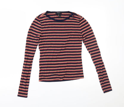 FOREVER 21 Womens Multicoloured Striped  Basic T-Shirt Size S