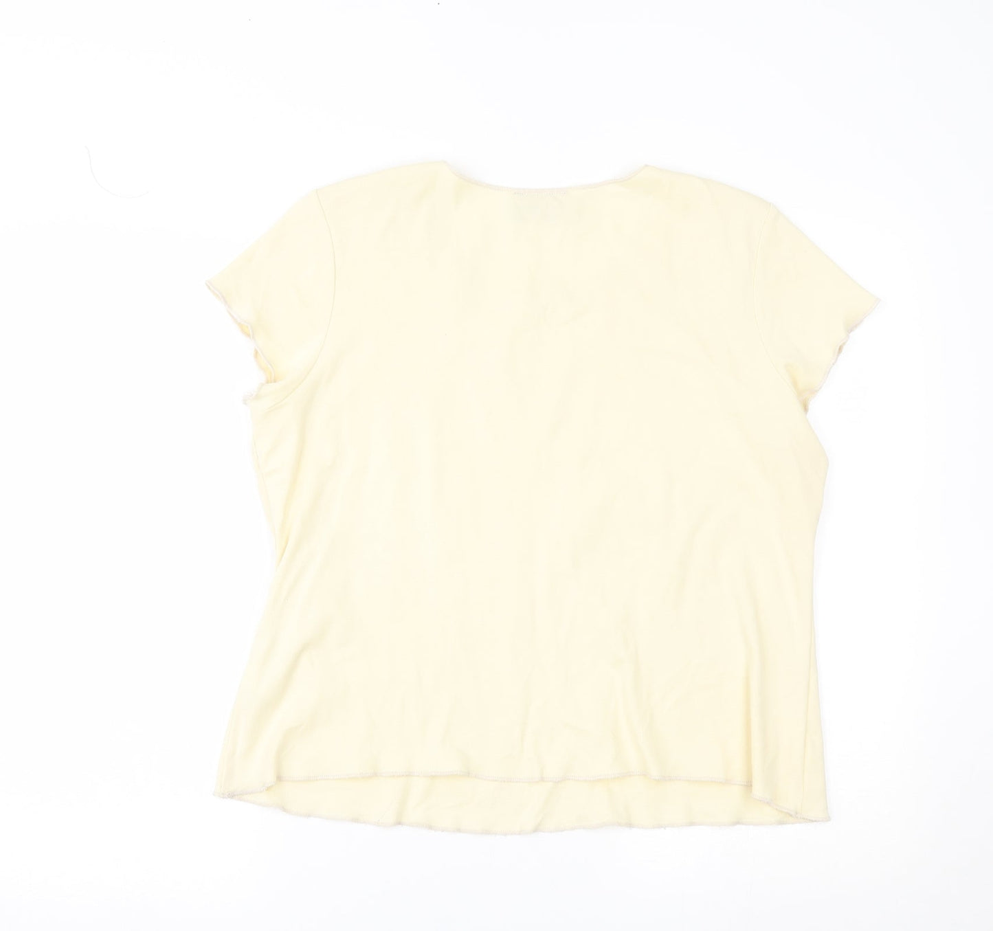 Womens UK Size 18 Principles Yellow Basic T-Shirt