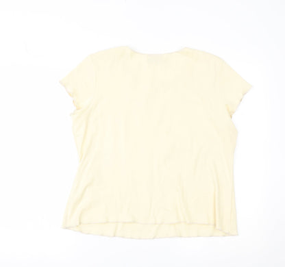 Womens UK Size 18 Principles Yellow Basic T-Shirt