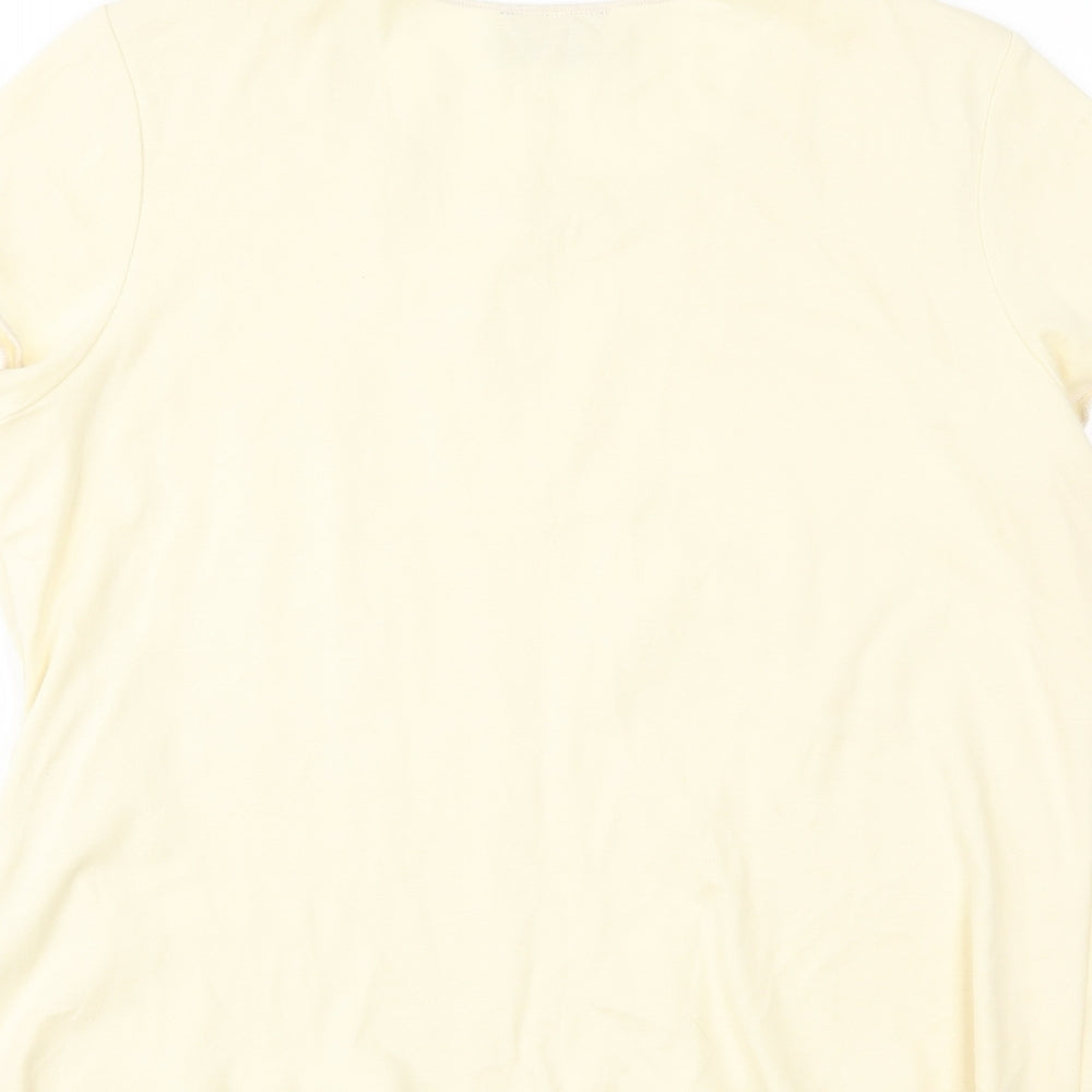 Womens UK Size 18 Principles Yellow Basic T-Shirt