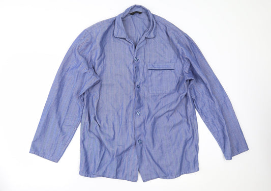 Mens UK Size M Marks and Spencer Blue  Button-Up Long Sleeve Casual Shirt
