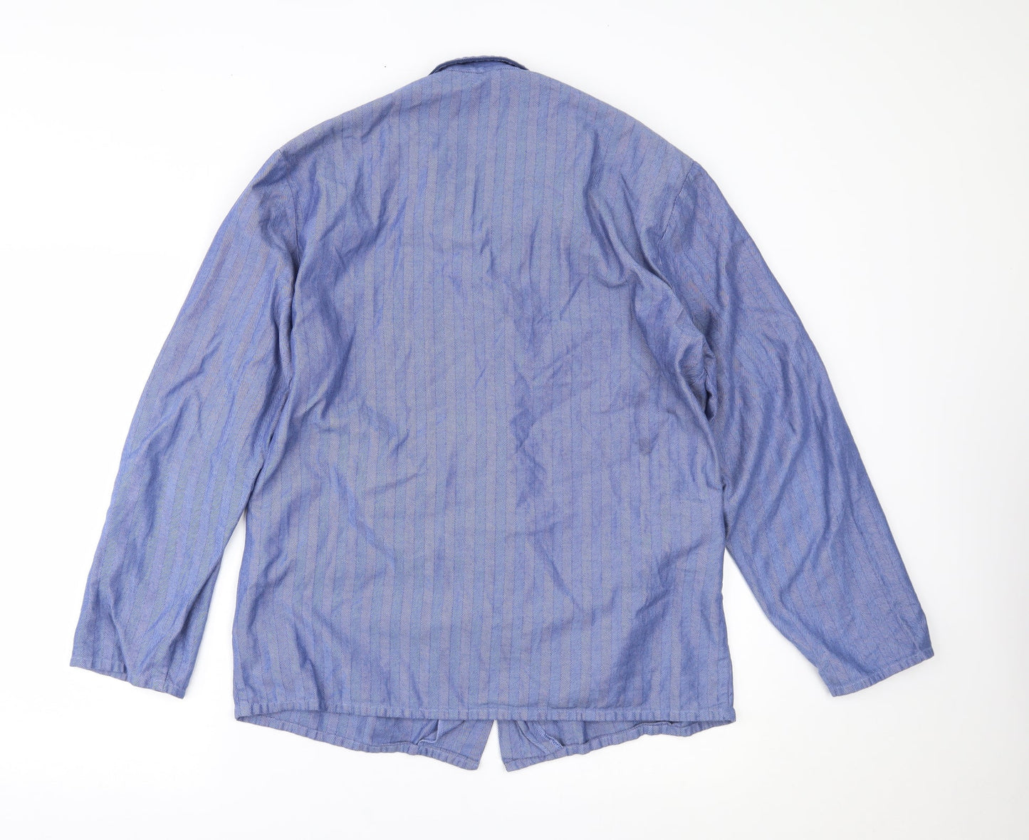 Mens UK Size M Marks and Spencer Blue  Button-Up Long Sleeve Casual Shirt