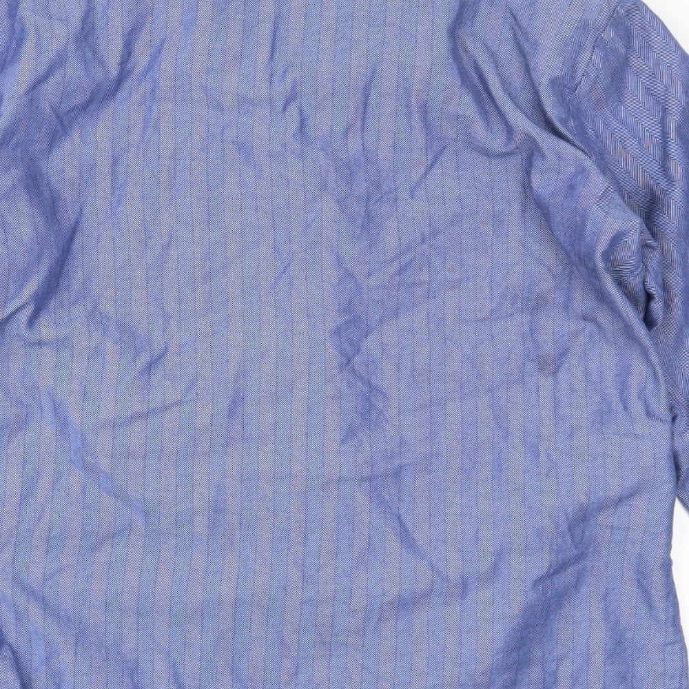 Mens UK Size M Marks and Spencer Blue  Button-Up Long Sleeve Casual Shirt