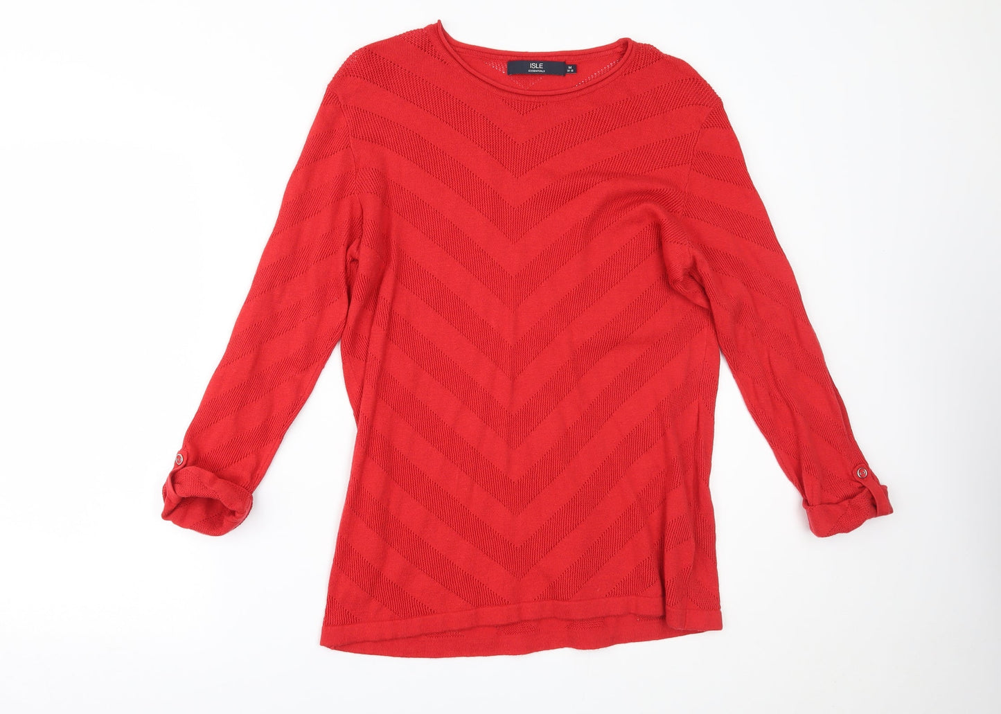 Womens UK Size M Isle Essentials Red Basic Blouse