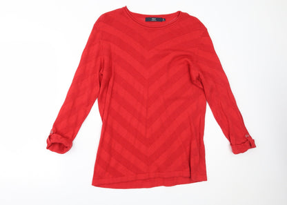 Womens UK Size M Isle Essentials Red Basic Blouse
