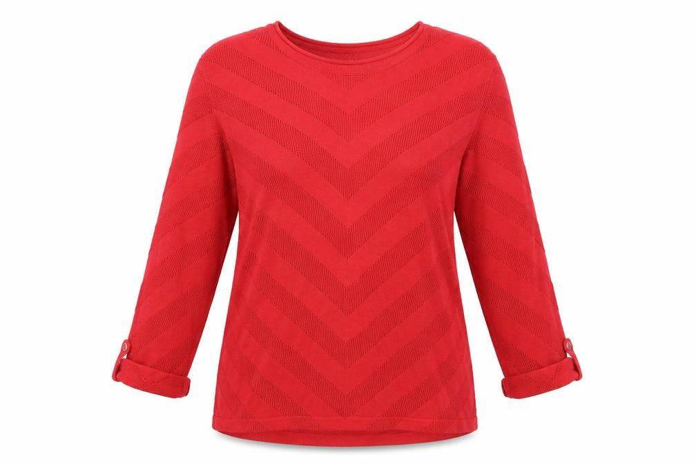 Womens UK Size M Isle Essentials Red Basic Blouse