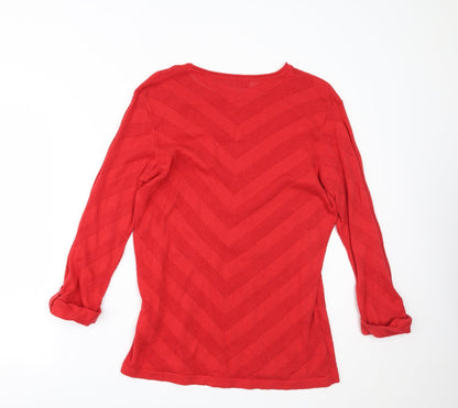 Womens UK Size M Isle Essentials Red Basic Blouse