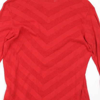 Womens UK Size M Isle Essentials Red Basic Blouse