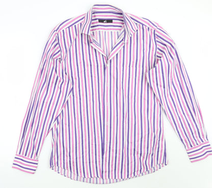 Mens UK Size 16 Oli Pink  Button-Up Long Sleeve Casual Shirt