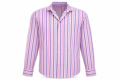 Mens UK Size 16 Oli Pink  Button-Up Long Sleeve Casual Shirt