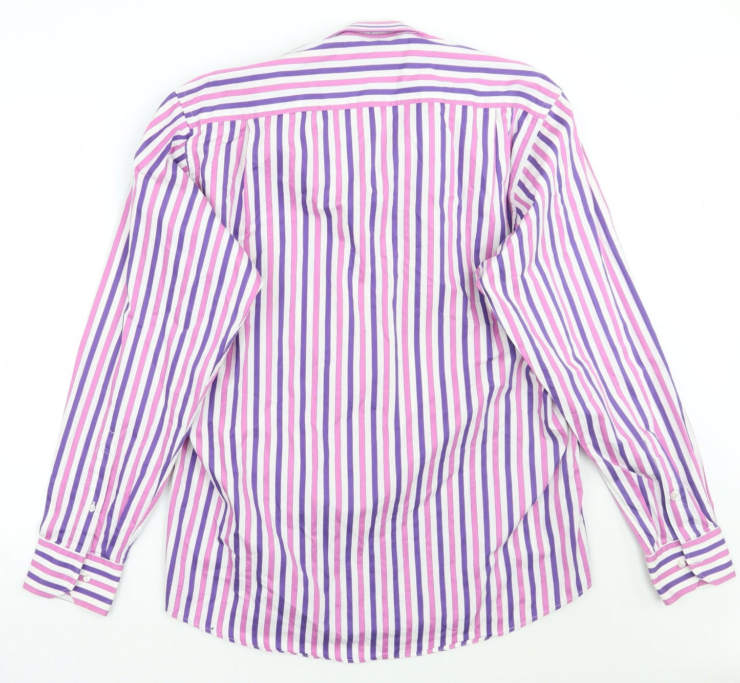 Mens UK Size 16 Oli Pink  Button-Up Long Sleeve Casual Shirt