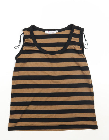 mimosa Womens Brown Striped  Basic Tank Size 14