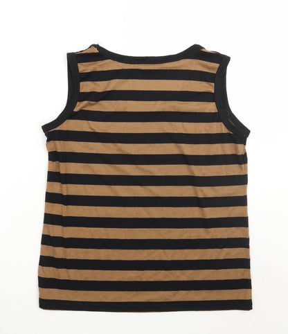 mimosa Womens Brown Striped  Basic Tank Size 14